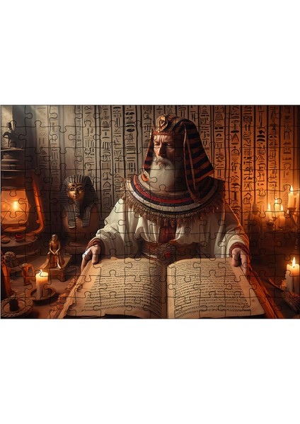 Ahşap Mdf Puzzle Yapboz Eski Mısırlı Rahip 120 Parça 25 x 35 cm