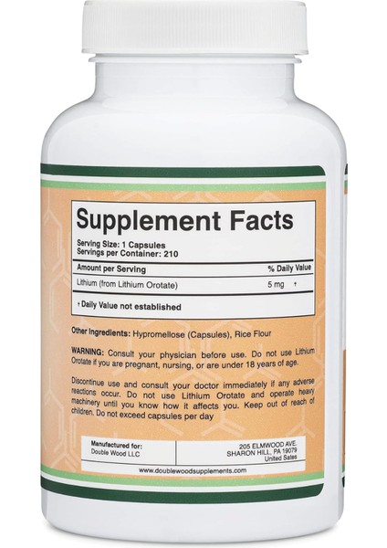 Lithium Orotate 5mg 210 Capsules modelleri