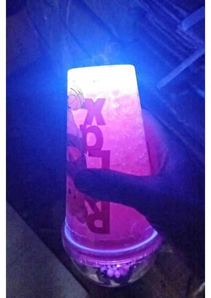 LED Işıklı 450 ml Çift Katman Pipetli Suluk Figürlü Mika Su Şişesi Party Turuncu 2092