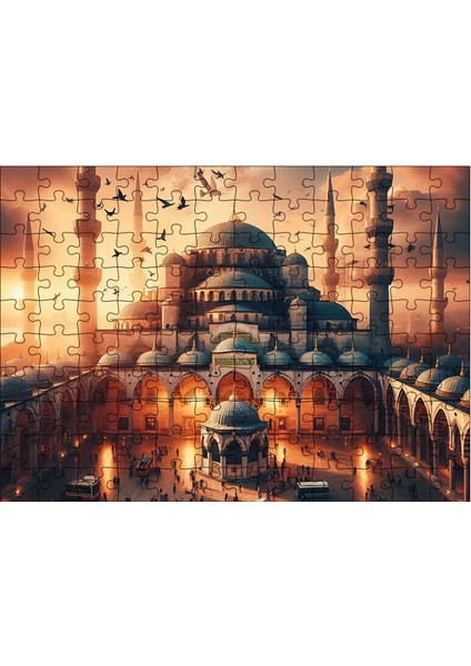 Ahşap Mdf Puzzle Yapboz Cami Manzarası 120 Parça 25 x 35 cm