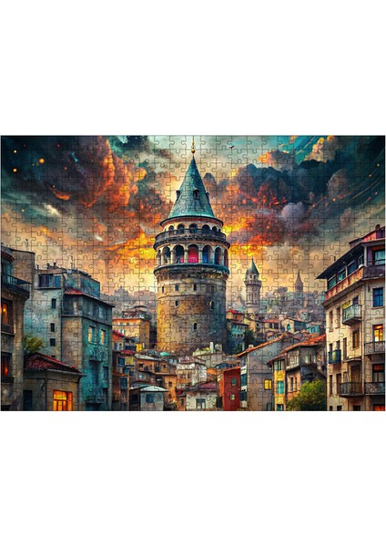 Ahşap Mdf Puzzle Yapboz Galata Kulesi 50 x 70 cm