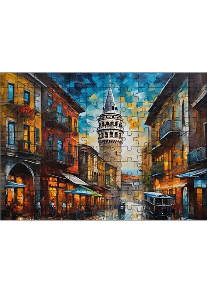 Ahşap Mdf Puzzle Yapboz Galata Kulesi 120 Parça 25 x 35 cm