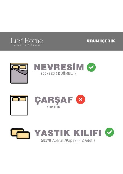 Lief Home Ranforce Kumaşından Çift Kişilik Nevresim Seti | 200X220