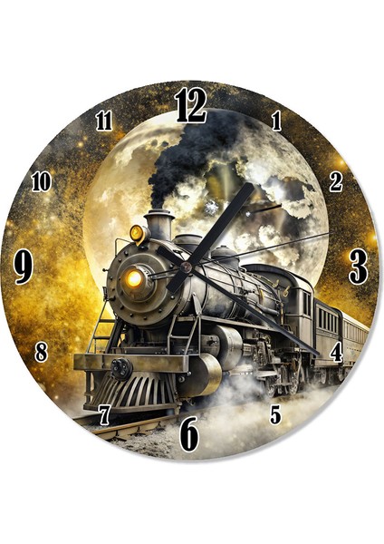 Buharlı Tren Akarlı Duvar Saati