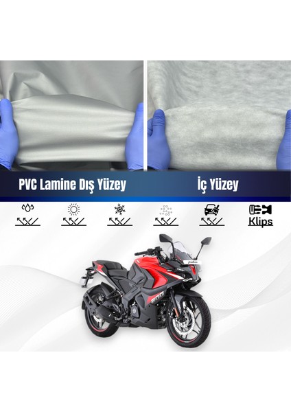 Ultra Shop Bajaj Pulsar Rs 200 Su Geçirmez Motosiklet Branda 4 Mevsime Uygun Motor Brandası