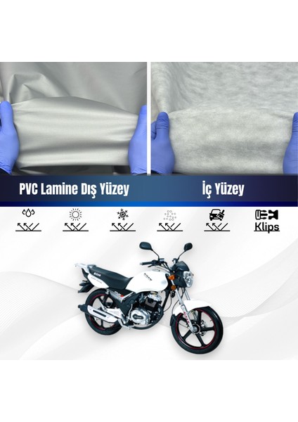 Ultra Shop Bisan Atlas 125 Su Geçirmez Motosiklet Branda 4 Mevsime Uygun Motor Brandası