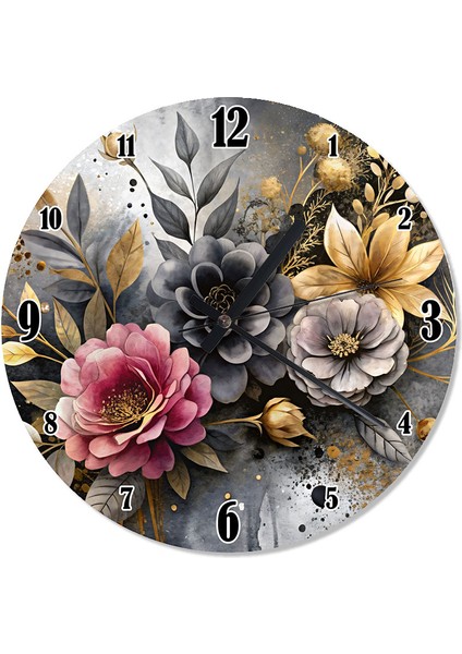 Renkli Çiçekler Şekilli Duvar Saati