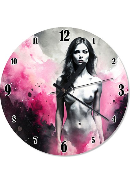 Nü Kadın Baskılı Duvar Saati