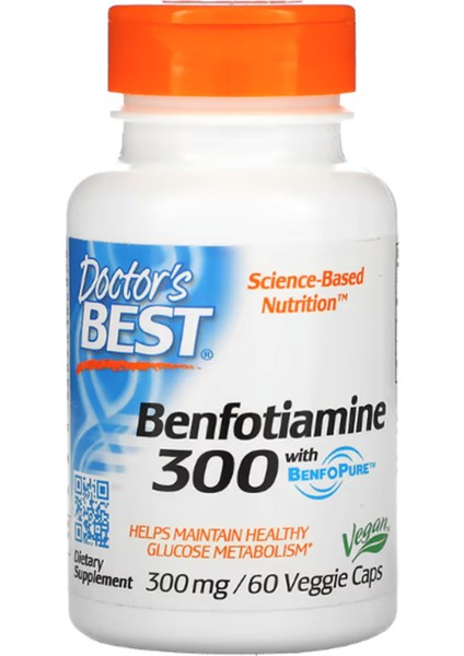 Dr Best Doctor's Best Benfotiamine With Benfopure 300 Mg 60 Veggie Caps Usa