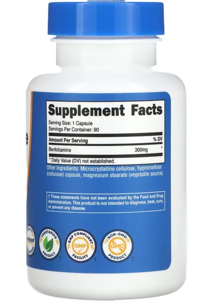 Benfotiamine 300 Mg 90 Capsules Usa Version fiyatları