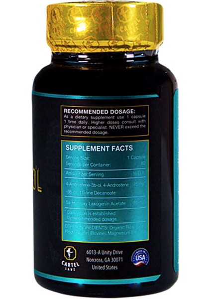 Androdiol 90 Capsules / 125mg Prohormone Stack / 90 Servings Made In Usa