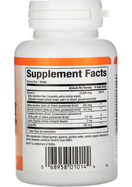 Natural Factors Betacareall 15 000 Mcg 90 Softgels (I34)