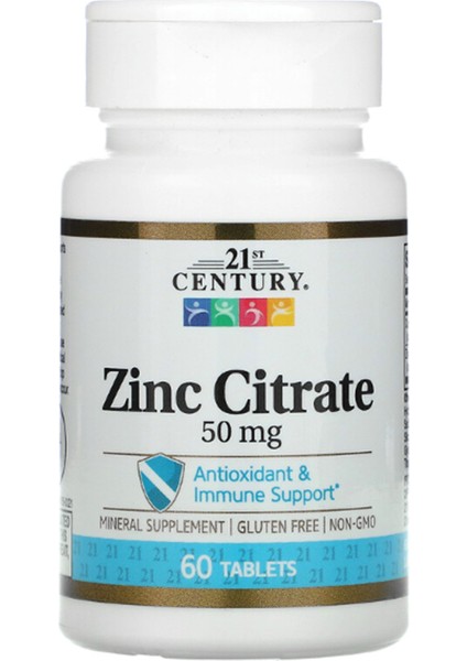 21st Century Zinc Citrate 50 Mg 60 Tablets Sistemi