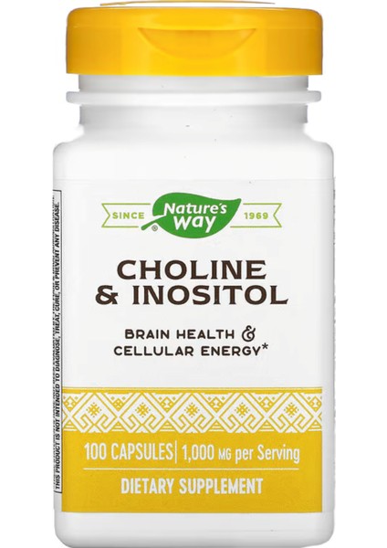 Nature's Way Choline & Inositol 1 000 Mg 100 Capsul Usa Version