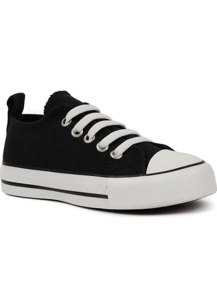 Kız Çocuk Lastik Bağcıklı Çocuk Convers Siyah Beyaz