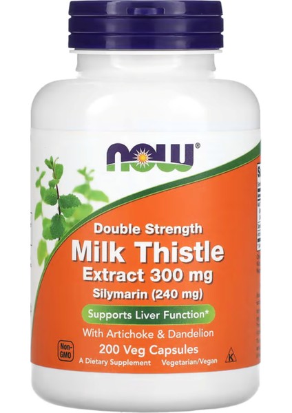 Foods Milk Thistle Extract Double Strength 300 Mg 200 Veg Capsul Usa Verison