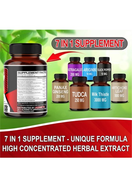 Tudca (Tauroursodeoxycholic Acid) 4260mg With Milk Thistle Artichoke Panax Ginseng Astragalus L-Arginine - Liver Support Bile Flow Support Digestion Support 90 Tablet Usa Version