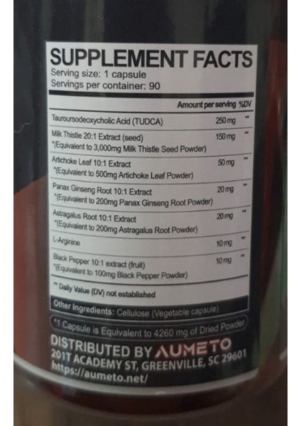 Tudca (Tauroursodeoxycholic Acid) 4260mg With Milk Thistle Artichoke Panax Ginseng Astragalus L-Arginine - Liver Support Bile Flow Support Digestion Support 90 Tablet Usa Version