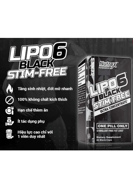 Lipo-6 Black Stim-Free Ultra Concentrate 60 Black-Capsul Usa Version