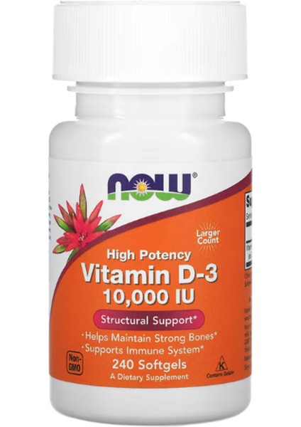 Foods Vitamin D-3 250 Mcg (10 000 Iu) 240 Softgels Usa