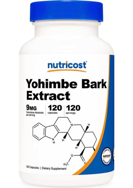 Yohımbe Bark Extract 450mg (9mg Alkaloids) 120 Capsules - Extra Strength Usa Version