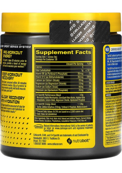 C4 Sport Pre-Workout 9 5 Oz (270 G) 30 Servis Usa Version fiyatları