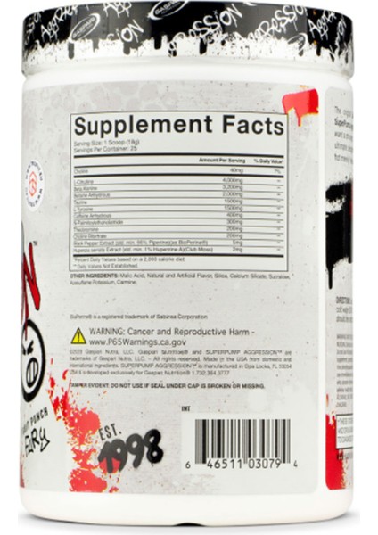 Nutrition Superpump Aggression Pre-Workout: 25 Servings Germany