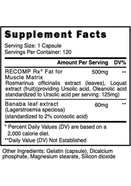 Recomp Rx 120 Capsules Kas Artışı Desteği Usa fiyatları