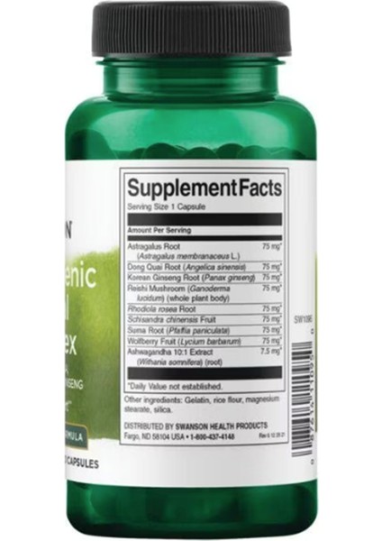 Premium Adaptogenic Herbal Complex With Rhodiola & Ginseng 60 Capsul Usa Version