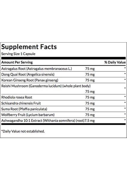 Premium Adaptogenic Herbal Complex With Rhodiola & Ginseng 60 Capsul Usa Version
