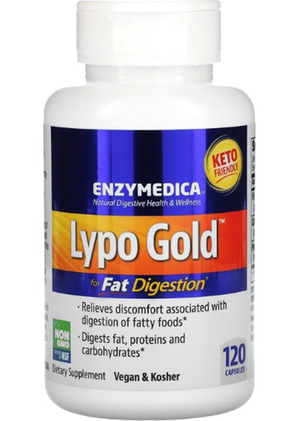 Enzymedica Lypo Gold For Fat Digestion 120 Capsules Usa Version