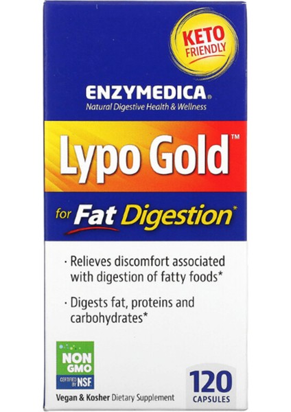 Enzymedica Lypo Gold For Fat Digestion 120 Capsules Usa Version