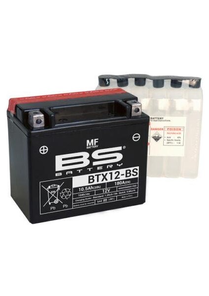 BTX12- 2021-2022 Piaggio Mp3 400 Uyumlu Akü Sulu Akü