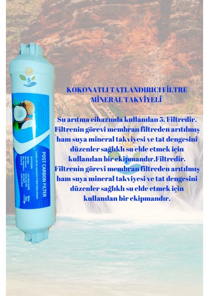 Kapalı ve Açık Kasa Su Arıtma Cihazları İçin Post Karbon Tatlandırıcı Filtre Coconut Içerikli Tatlandırıcı