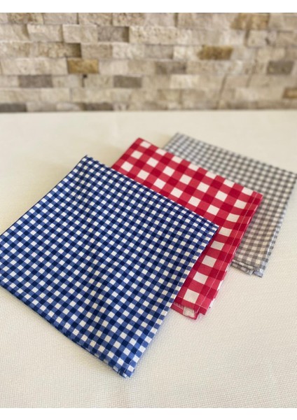 Güpürlü Pötikare Runner 40 x 120 cm ve 6 Adet Peçete 40 X40 (1 Inci Kalite Duck Keten)