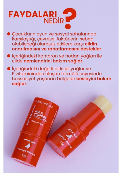 Bade Natural Little Hero Stick %100 Doğal Onarıcı ve Rahatlatıcı Çok Amaçlı