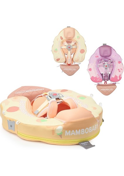 Mambobaby Yeni  Bebekler  Için Desenli Güneş Korumalı -Gölgelikli Emniyet Kilitli Güvenli Çocuk Yüzme Can Simidi