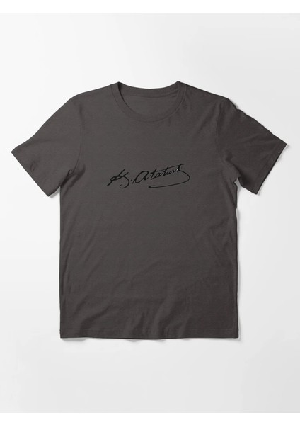 Atatürk Imza Baskılı Baskılı Bisiklet Yaka T-Shirt fiyatları