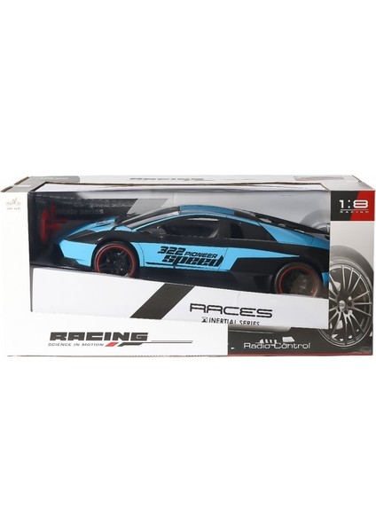 Uzaktan Kumandalı  Yarış Arabası 1:18 U.k Racing Car Remote Control Mavi-Siyah