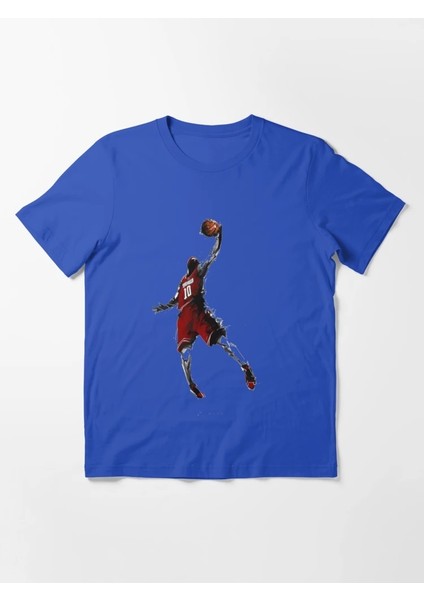 Basket Adam Baskılı Bisiklet Yaka T-Shirt
