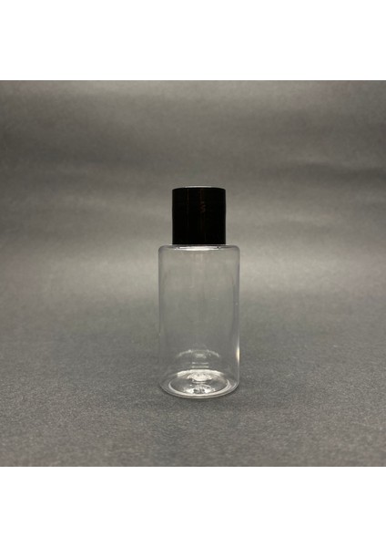 30 cc Şeffaf Pet Şişe - Siyah Sızdırmaz Kapaklı- 30ML Buklet Şişe- x 10 Adet