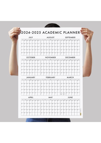 Amerikan Standardı 2024 -2025 Akademik Duvar Takvimi Temmuz Başlangıçlı Pazar Günü Başlangıçlı fiyatları