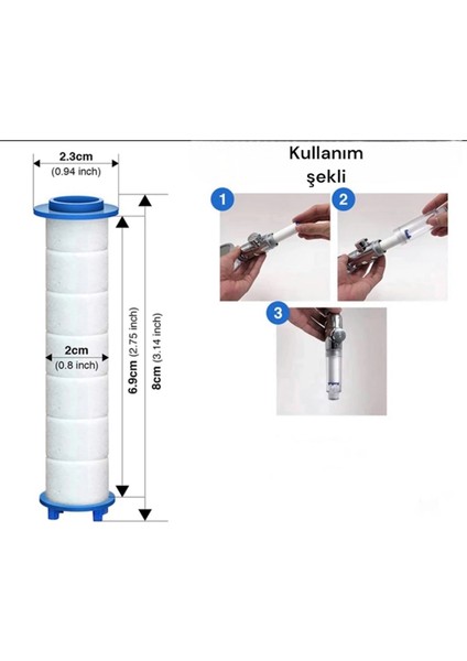 Filtreli Kireç Önleyici Aç-Kapa Özellikli 3 Fonksiyonlu Duş Başlığı ve 2 Adet Yedek Filtre