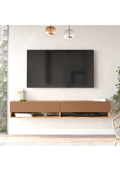 L'occi Concept Delphin Tv Ünitesi 180CM Dlp9-Ak Çam-Kiremit