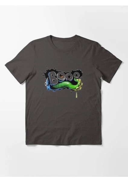 Booo Baskılı Bisiklet Yaka T-Shirt
