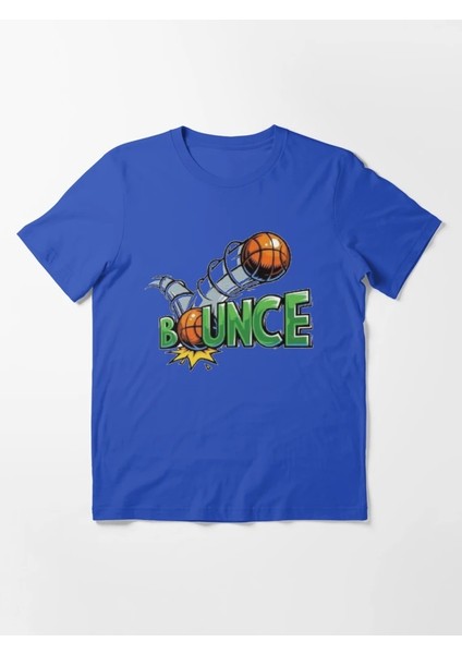 Bounce Baskılı Bisiklet Yaka T-Shirt