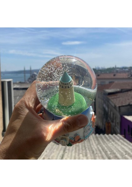 Galata Kulesi Büyük Boy Işıklı Müzikli Otomatik Püskürten Kar Küresi-1 fiyatları
