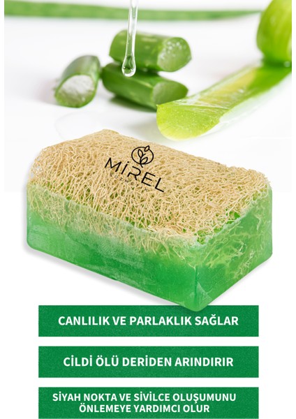 Doğal Kabak Lifli Aloe Vera Sabunu - Kabak Lifli Sabun - Katkısız - Doğal - Peeling Etkili