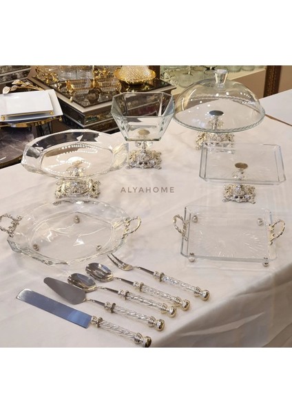 11 Parça Servis ve Sunum Seti Gümüş