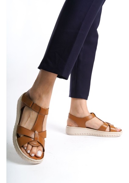 Deri Taba Anatomik Taban Comfort Kadın Sandalet TMD202414
